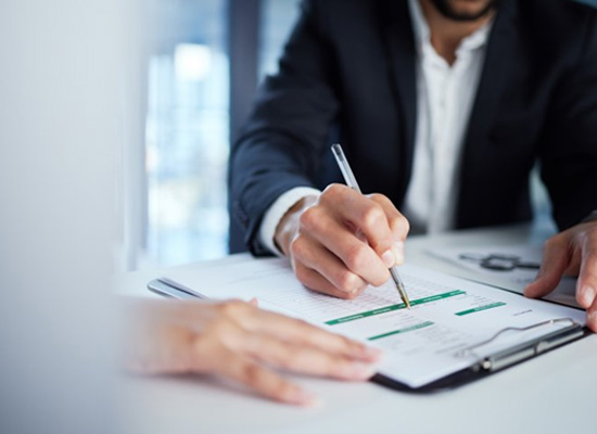 People go over paperwork