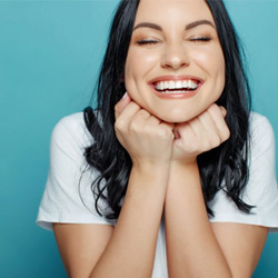 Lady smiles radiantly